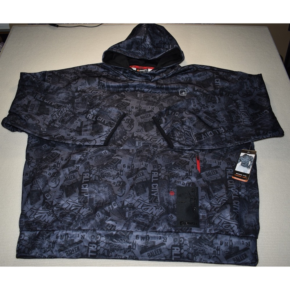 And1 (AND 1) Men's Sz 3XL Jumpshot Graffiti Jacket Hoodie Gray